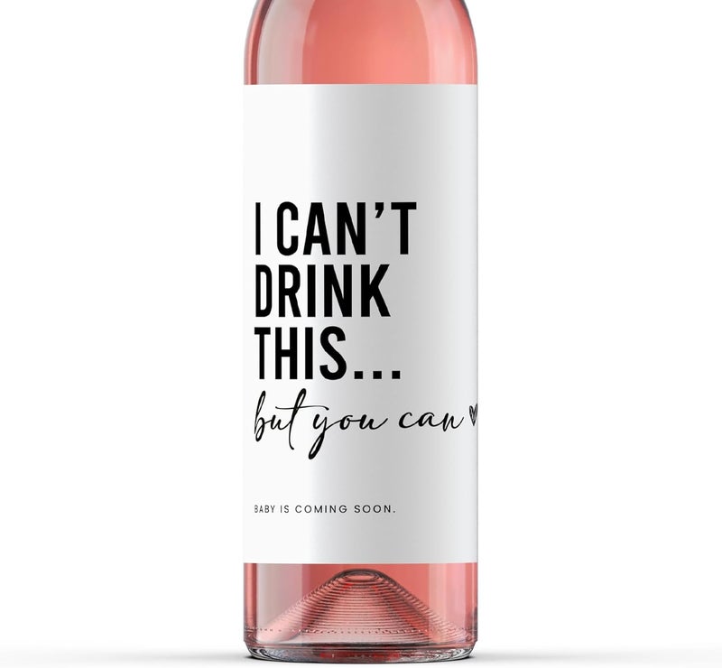 Mlle Label Pregnancy Announcement Wine Labels - Baby Coming Soon Announcement for Partner, Parents, Grand Parents, Auntie, Cousin & Friends - Alternative to Card - Baby Reveal Wine Label (Pack of 2) - Image 1